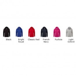 Blank Contrast Women's authentic zipped hooded  Blank Fruit of the loom 280 GSM Hoodie